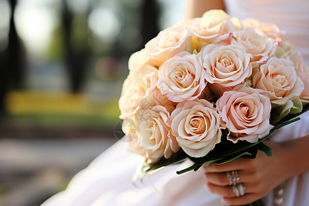 新娘手中的花束背景图片