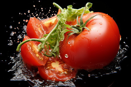 水中的番茄背景图片