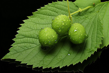 桌面上健康的绿色树莓背景图片