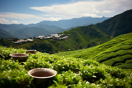 高山茶园山坡高山茶高清图片