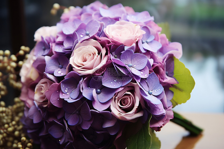 紫色的浪漫花束图片