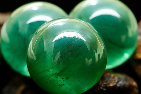 玻璃珠子素材绿色的美丽就提背景