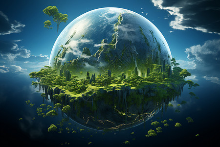 绿色小星球科技的绿色地球设计图片