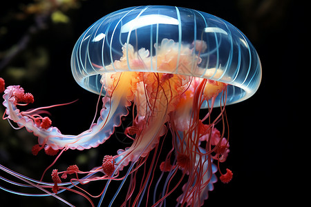 海洋的透明水母背景图片