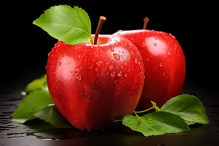桌面上清甜多汁的苹果背景图片