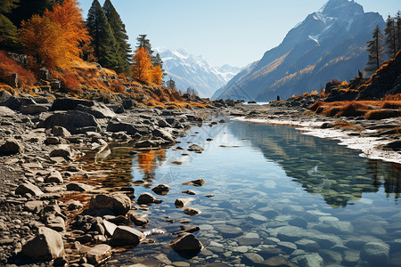 山川流水背景图片