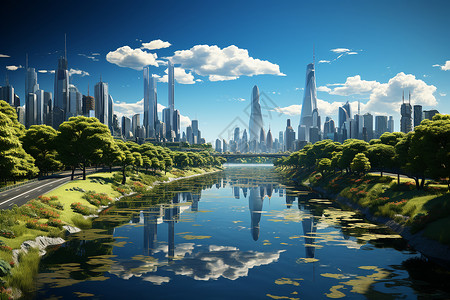 城市的风景背景图片