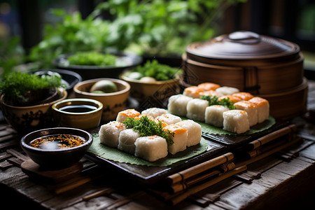 寿司蘸酱背景图片