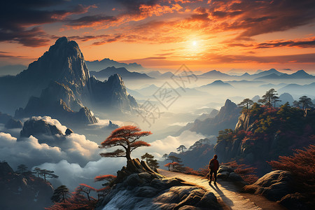黄山美景背景图片