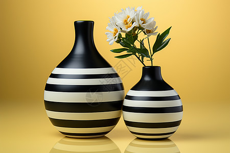 黑白花瓶背景
