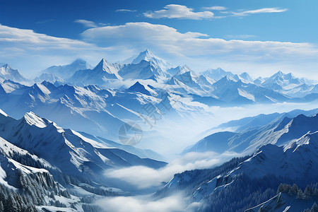 雪山与高原背景图片