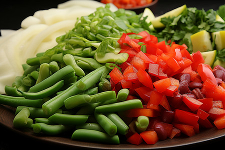一盘蔬菜背景图片