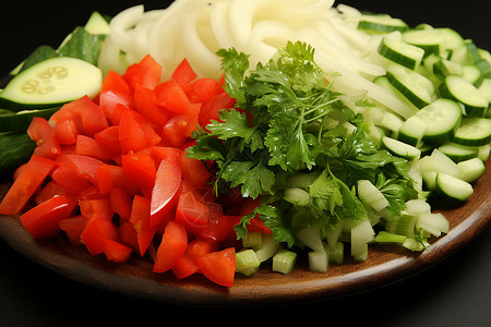 新鲜丰盛的蔬菜背景图片