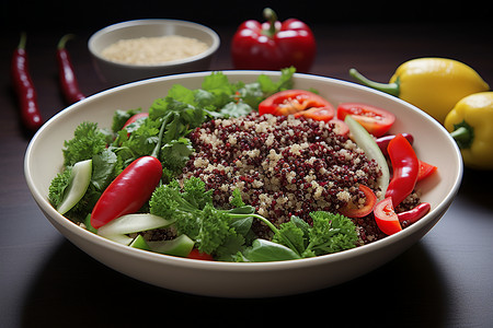 健康的蔬菜沙拉高清图片