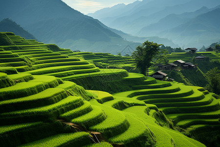 山村的农作物背景图片