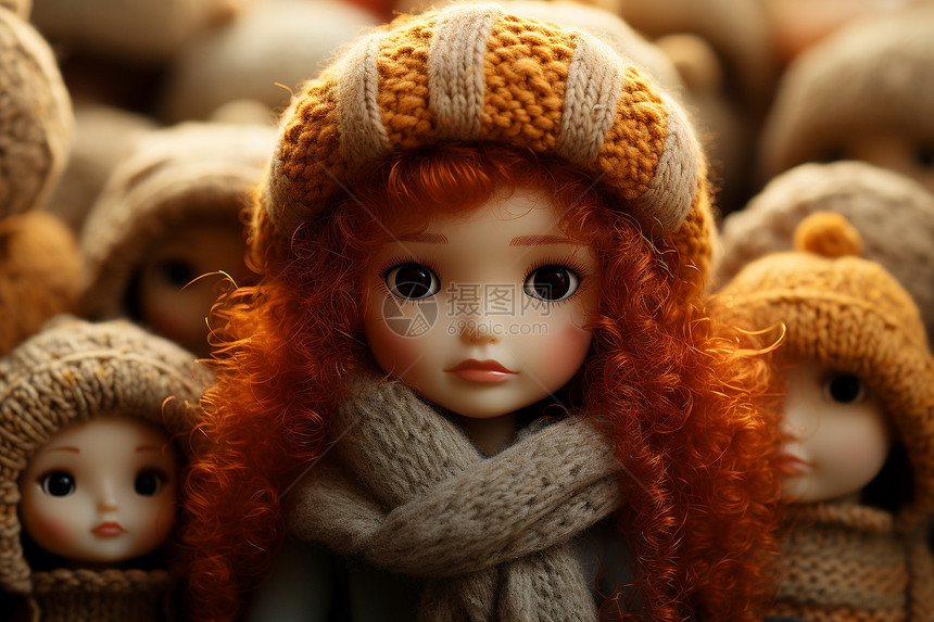 红发帽子娃娃图片