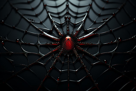 红光下的蜘蛛网背景图片
