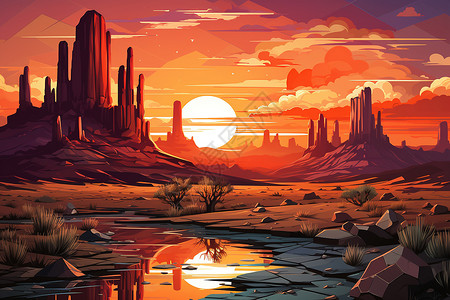 低像素的沙漠背景图片