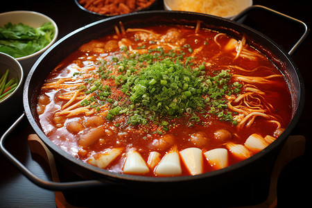 韩式泡菜火锅背景图片
