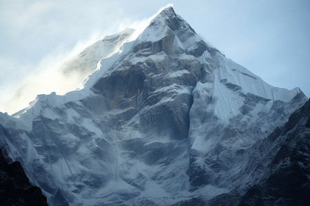 冰雪覆盖的山峰背景图片