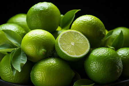 健康营养的青柠檬背景图片