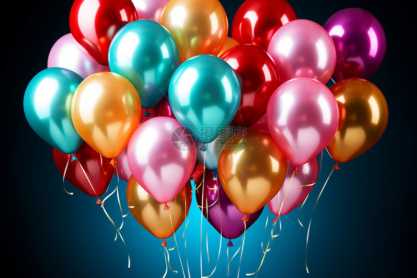 五颜六色的派对气球装饰图片