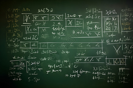 数学计算黑板上用粉笔写满了公式背景