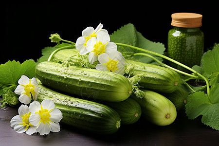 新鲜蔬菜黄瓜背景图片