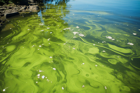 裸藻藻类的水域背景