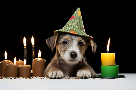 小狗的生日派对背景图片
