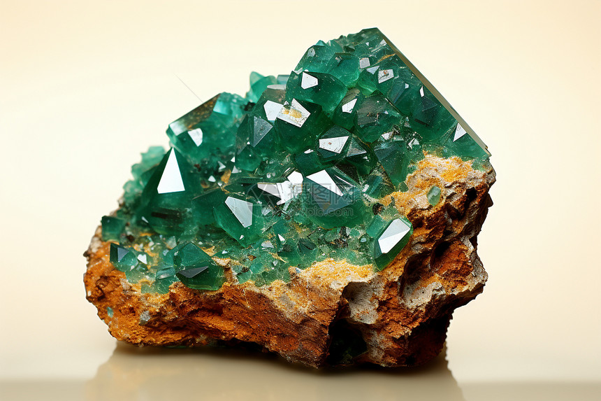 翠绿的宝石矿物图片