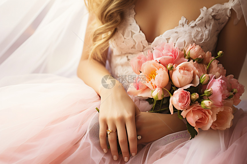 新娘手中漂亮的花束图片