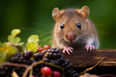 小老鼠上灯台树枝上的小老鼠背景