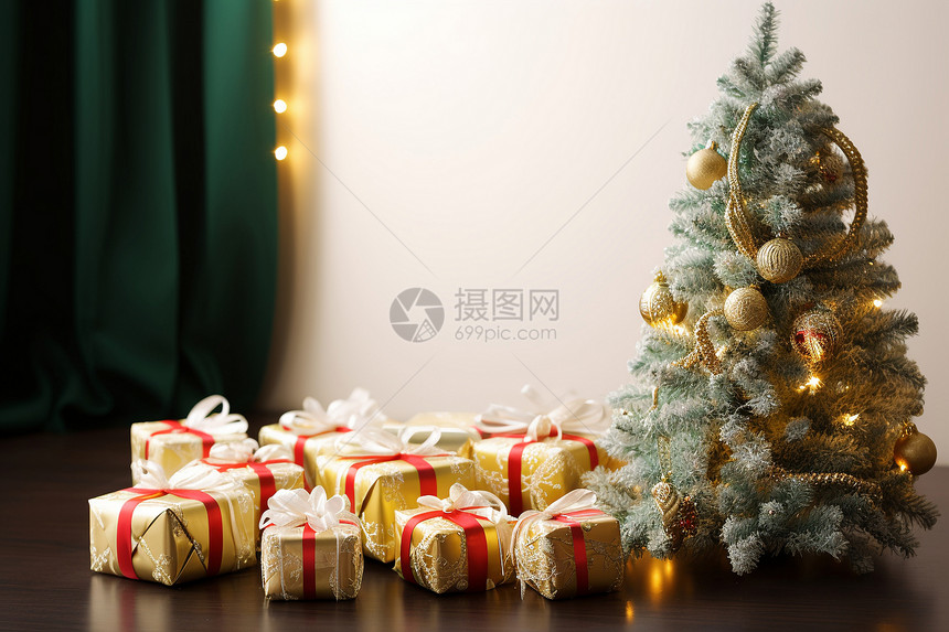 室内传统的圣诞节装饰图片