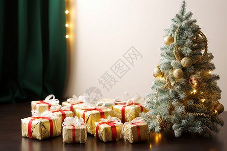 室内传统的圣诞节装饰背景图片