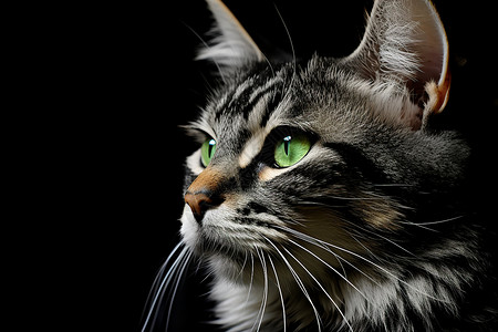 眼神深邃的小猫背景图片