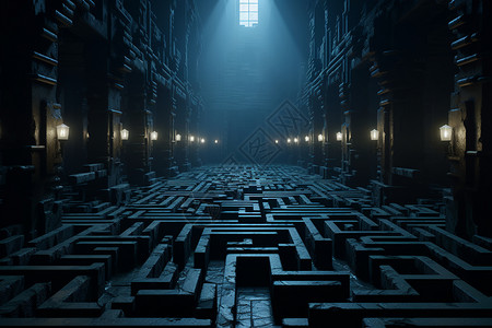 地下建筑抽象迷宫概念图背景图片