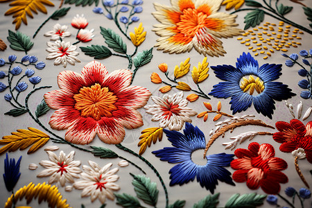 传统工艺的手工刺绣背景图片
