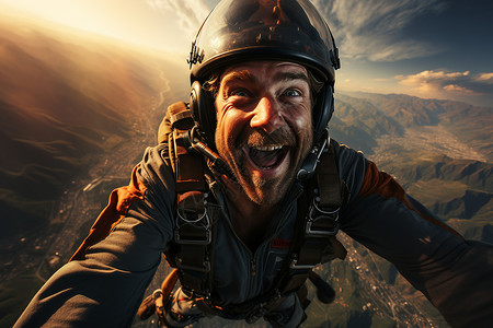 自由飞翔的降落伞运动背景图片