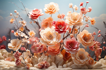 精美艺术的花卉花瓶背景图片