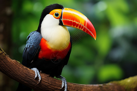 热带雨林中的鸟背景图片