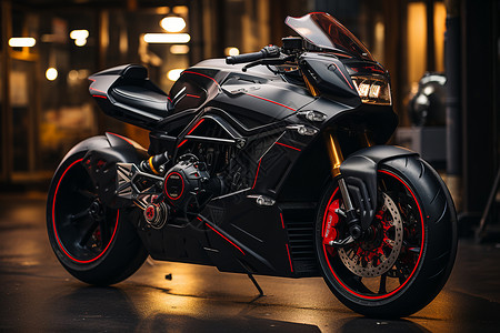 黑色运动系摩托车背景图片