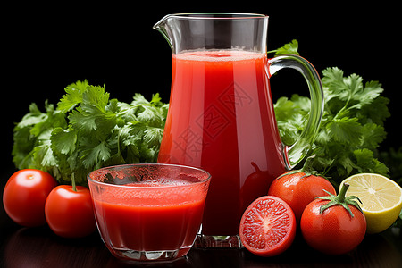 蔬菜果汁与番茄背景图片