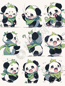 可爱的卡通熊猫背景图片