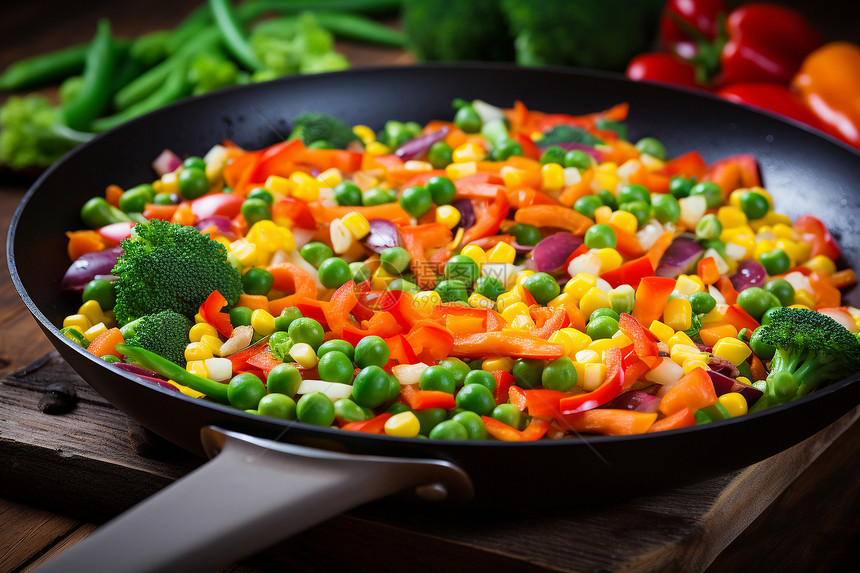 桌面上健康美味的蔬菜图片