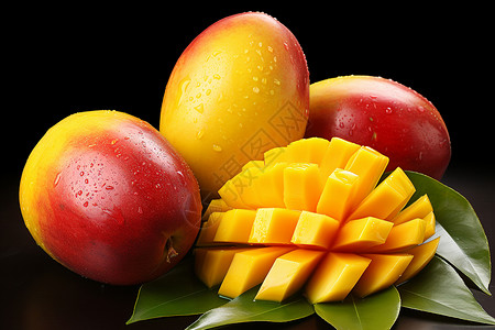健康营养的芒果水果背景图片