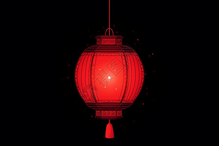暗夜里的红灯笼背景图片