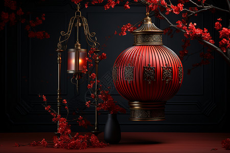 传统纹理红灯笼里的温暖与记忆背景