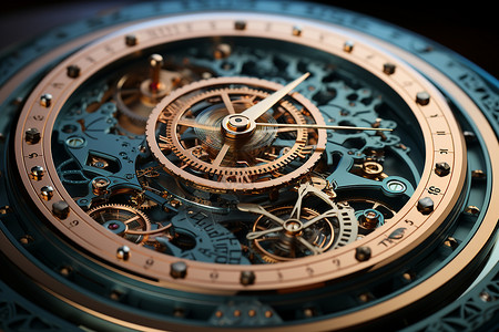 钟表手表底图精密齿轮的机械手表背景