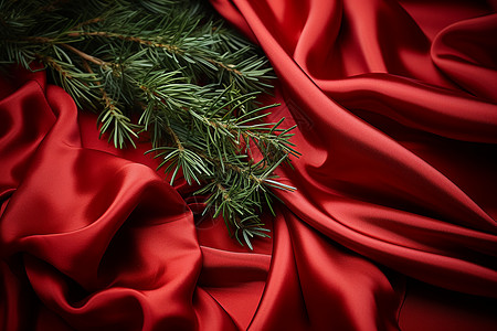 缤纷冬日的红色丝绸背景图片